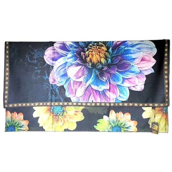 NWT Double Sided Silk Scarf 53x53 Large Square Shawl Wrap XiangYunSha 35081